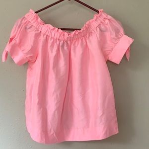 J Crew off shoulder silk top